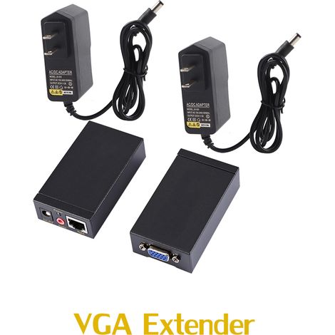 Extenseur audio vidéo 1080P 100M VGA SVGA par câble RJ45 CAT5e/6 prise américaine NEUF (1/5)