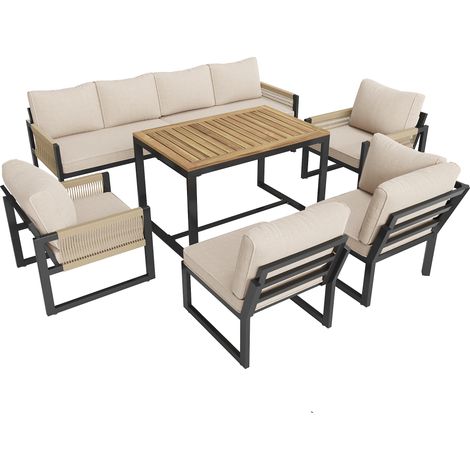 Garten Essgruppe für 7–8 Personen, Gartenlounge-Set, wetterfeste Sitzgarnitur für Garten, Balkon und Terrasse, moderne Gartengarnitur (1/5)
