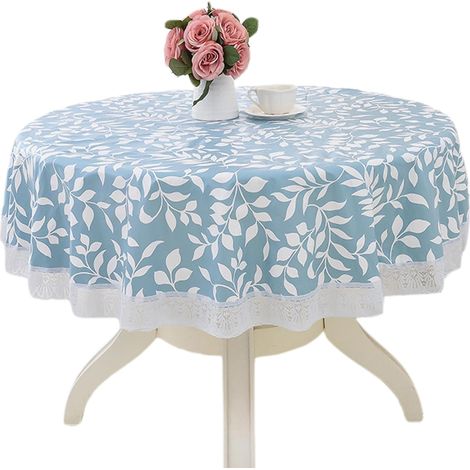 Nappe de Table Ronde imperméable en Plastique PVC - Nappe Ronde imperméable et résistante à l'huile - Nappe de Jardin Facile à Nettoyer - 180 cm (1/5)