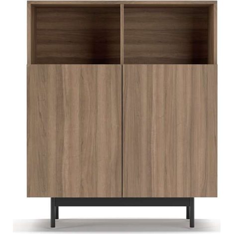 Mueble auxiliar modelo 602-2 acabado nogal, 110 x 90 x 34 (alto x ancho x fondo) (1/3)