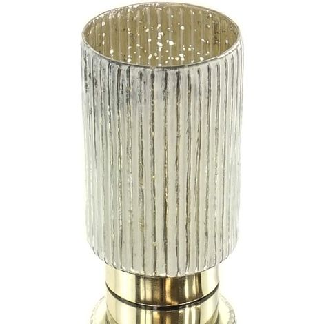 Kaemingk Weihnachtsteelichthalter Glas Weiß Ø ca. 10 cm Höhe 18,5 cm - Glas (1/2)