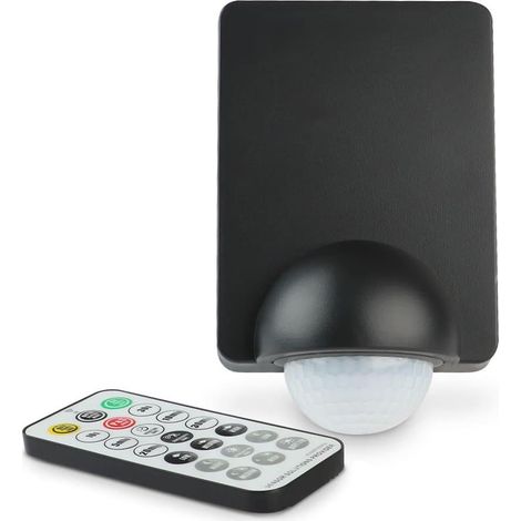 Bewegungssensor PIR 240° IP65 inkl. Fernbedienung Reichweite bis 12m - Farbe: schwarz (1/3)