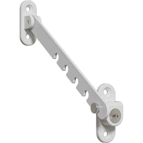 Crochet de butée de fenêtre - blanc - un accessoire de ventilation de fenêtre fabriqué en alliage durable.