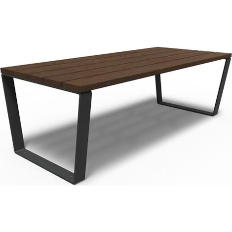 Adezz Gartentisch Serie MIO 230 x 100 x 76 cm Tischplatte aus Bambus Rahmen Stahl schwarzgrau