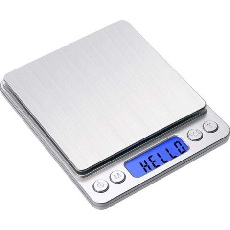 Balance de précision en grammes, pour bijoux, nourriture, 2000 g/0.1 g – Balance de cuisine numérique argentée (1/4)