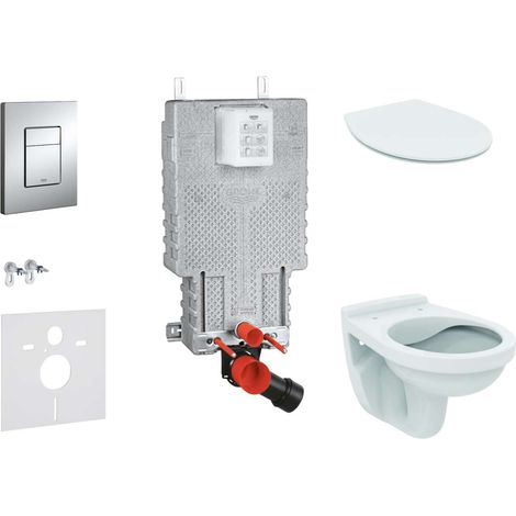 Grohe Uniset - Set Vorwandelement, WC Alpha mit Sitz, Betätigungsplatte Skate Cosmopolitan, Chrom 38643SET-KD