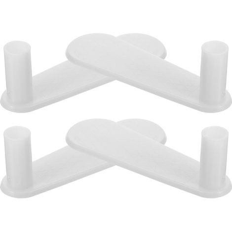 Ciieeo Lot de 4 supports moustiquaire à pied en plastique blanc (1/5)