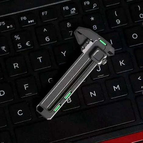 1 Stück Taschengroßes Outdoor-EDC-Werkzeug, tragbarer multifunktionaler Mini-Messschieber für hochpräzise Messungen, mit Anhänger (1/4)