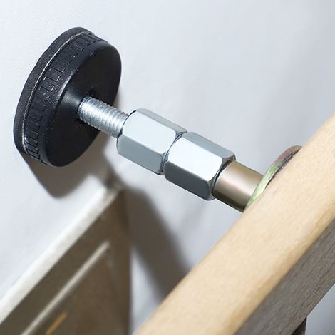 Cadre de lit réglable avec support anti-vibration et vis de fixation pour mur (2 vis incluses) (1/5)