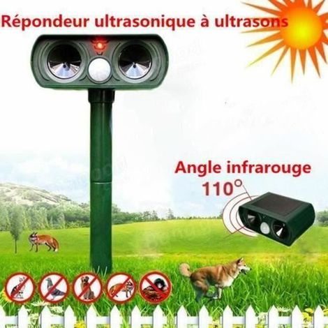 Ultrasonique pour animaux, Répulsif à ultrasons Répulsifs a chat Répulsifs a souris Pest Repeller solaire COSwk37143 (1/4)