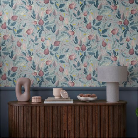 A.S. Creation Vliestapete 10.05 x 0.53 m Livingwalls Florale Tapete Blau 790621 Blätter CosmoLiving by Cosmopolitan (1/5)