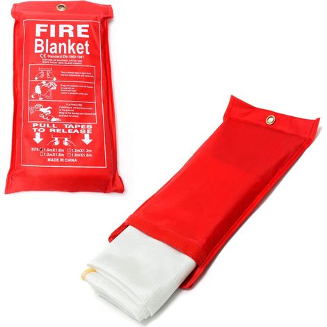 couverture anti-feu - couverture anti-feu de survie d'urgence en fibre de verre (39,3 x 39,3 pouces, blanche)