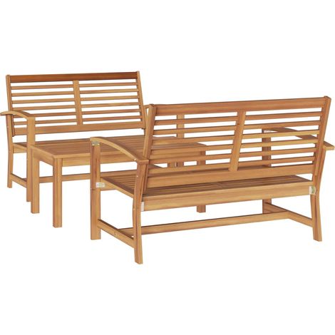 Maison Exclusive - Gartensofa-set 3 pcs Natur Massivholz Teak