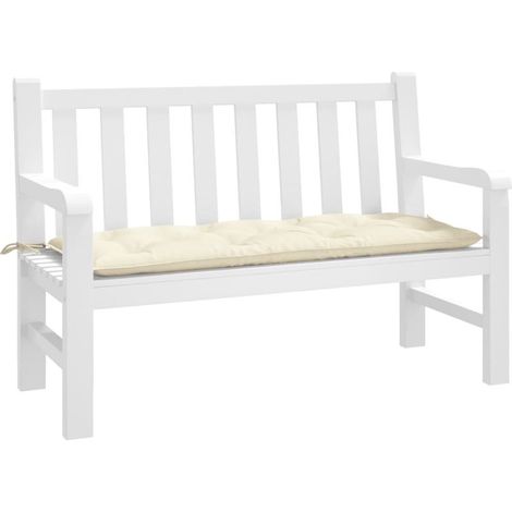 Coussin de banc de jardin crème 120x50x7 cm tissu oxford (1/5)