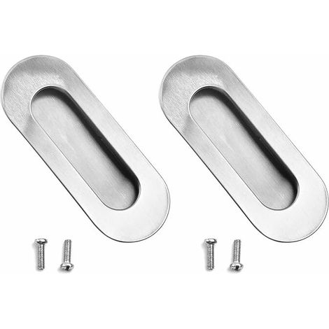 Poignée de porte coulissante en 2 parties, poignée encastrée en acier inoxydable, poignée encastrée, poignée de porte coulissante (poignée invisible) (1/5)