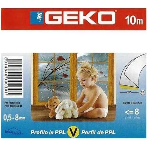 GEKO Klebedichtung für Fenster/Schiebetür Typ „V“ 10mx22mm transparent
