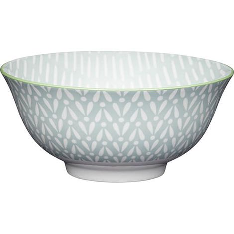KitchenCraft 16cm Ceramic Bowl Light Grey Pattern