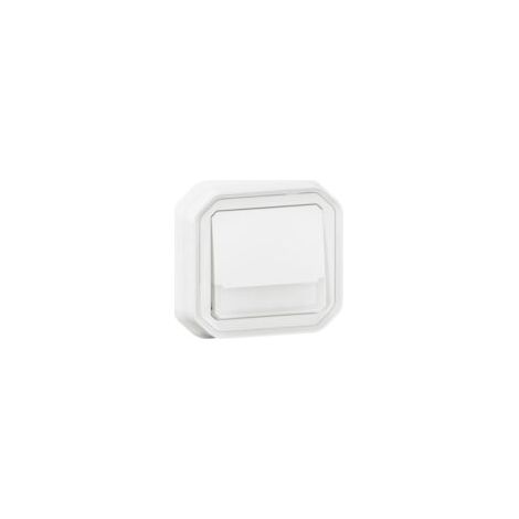 Poussoir NO-NF lumineux - Avec porte-étiquette - Complet - Encastré - Blanc - Plexo - 069864L - Legrand (1/4)