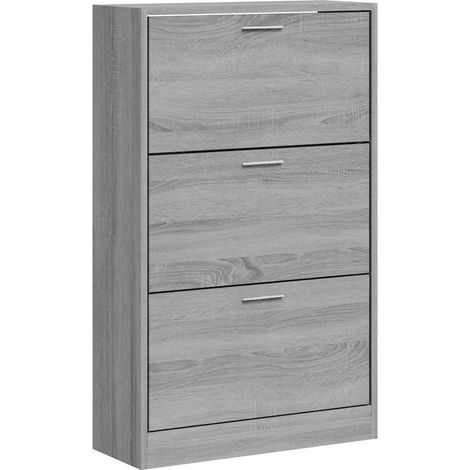 Maison Exclusive - Zapatero madera contrachapada gris Sonoma 63x2