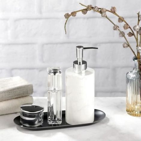 Assiette De Service - Acier Inoxydable Noir - 23 x 9,5 x 1,1 cm - Pour Bijoux Cosmétiques Desserts - Lot De 2 (1/4)