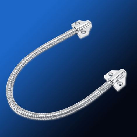 Lazo de puerta de 40 cm de largo con extremos triangulares para montaje en superficie, protección de cables eléctricos. (1/5)