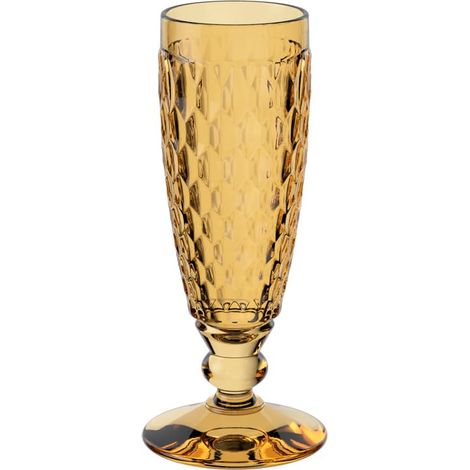 Boston Safron flûte à champagne, 120 ml, flûte en cristallin pour champagne et vin mousseux, résistant au lave-vaisselle, jaune (1/4)