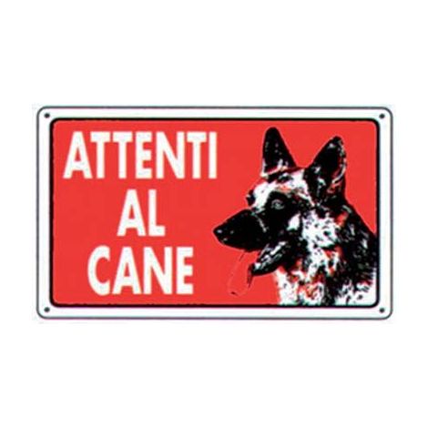 TARGA SEGNALETICA ATTENTI AL CANE - PP CM 20X30- 10 pezzi