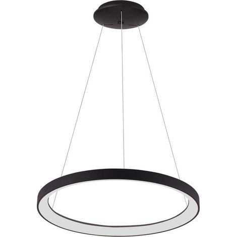 Suspension anneau LED noire 48W dimmable Vico Italux (1/2)
