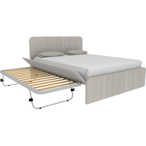 Letto matrimoniale 160x200 con rete estraibile e sollevabile - Rovere rock