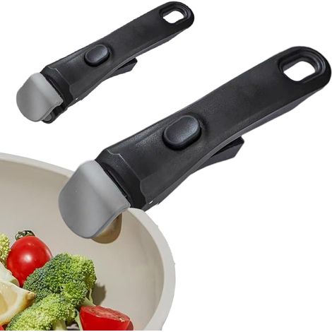 Mango universal desmontable de 2 piezas para sartenes, mango desmontable, mango desmontable resistente al calor para ollas, pinzas ergonómicas para sujetar utensilios (1/5)
