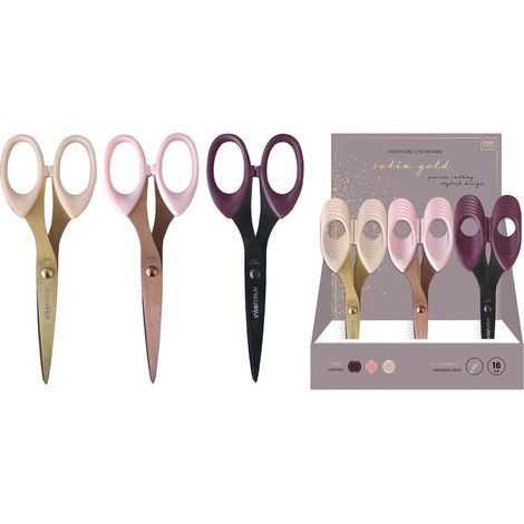 Tijeras color oro satinado de 16 cm (18 unidades)