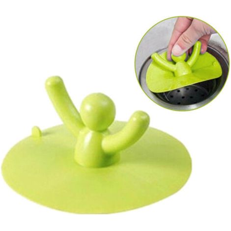 Bouchon de Vidange Silicone 9,5cm X 4cm (Vert) - Bouchon d'Évier Anti-Odeur pour Cuisine/Salle de Bain, Flexible et Facile à Nettoyer (1/4)