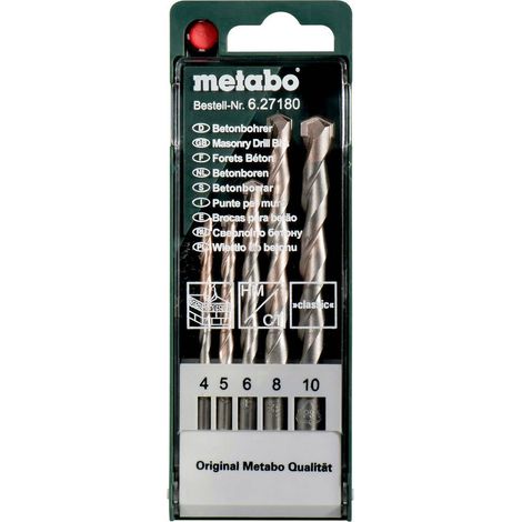 Metabo - Set da 5 punte da trapano per cemento 627180000