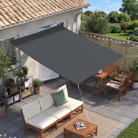 Voile D'ombrage Rectangulaire 2x3m-Anthracite,Filet D'ombrage avec Oeillets et Cordons Ant- UV Protection pour Serre,Terrasse,Plantes,Poulailler (1/5)