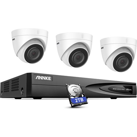 ANNKE Ultra HD 5MP POE Camera 4 Channel POE NVR CCTV Kit Outdoor Weatherproof Security Network Color Night Vision CCTV Camera 3Camera - 2TB HDD (1/5)