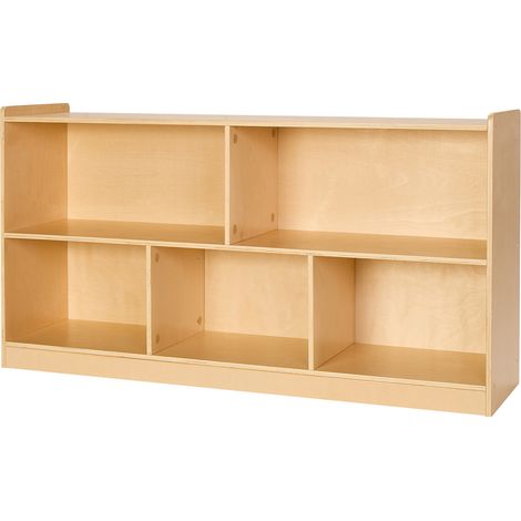 Mophorn Mobiletto di stoccaggio per giocattoli 1140 x 300 x 610 mm, armadietto con 5 scomparti, scaffale per organizzare giocattoli in camera da letto, colore marrone (1/5)