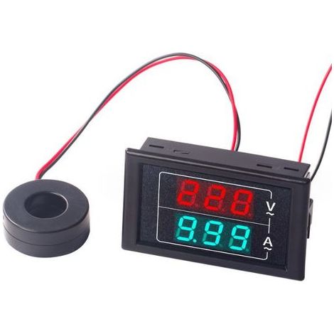 Voltmeter und Amperemeter D85-5035VA, Digitalanzeige, Doppelanzeige, 220 V/380 V, Drehstrom 60–500 V AC, 100 A (1/4)