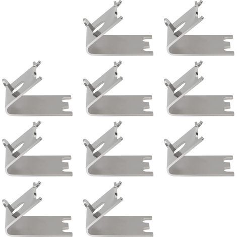 Clips d'étagère de réfrigérateur, 10 crochets d'étagère de congélateur en acier inoxydable Support d'étagère de refroidisseur de réfrigérateur Clips de remplacement carrés boucles (1/5)