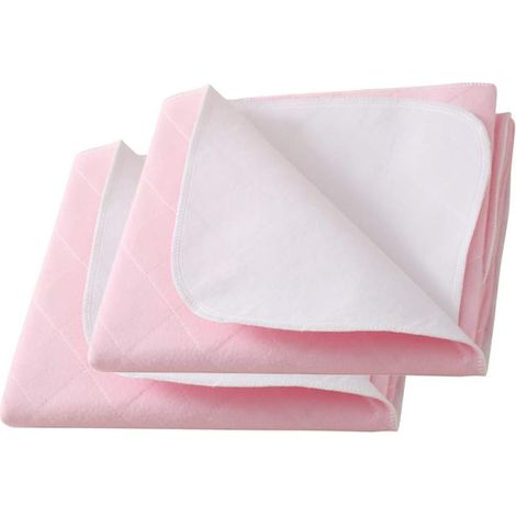 Set of 2 Waterproof Mattress Protectors 86 x 132 cm Pink (1/5)
