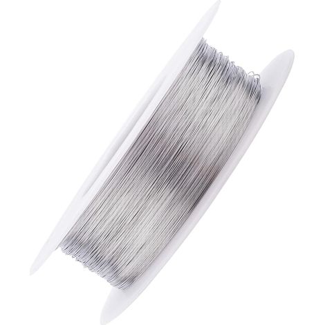 1 Bobine Fil acier inoxydable 304, diamètre 0,06 mm, longueur 100 m, surface lisse, antirouille, pour bricolage bijoux textile