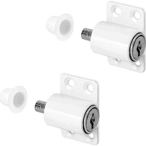 2 Pièces Verrous de Fenêtre Porte, Serrure Porte Coulissante, Serrures Pour Fenêtre, Pour La Maison Et L'école, Blanc (1/5)