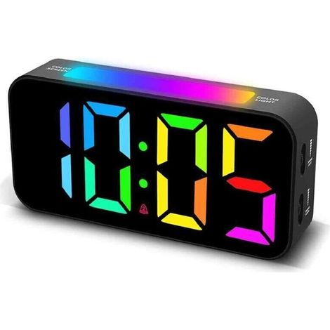 Wireless Bluetooth Digital Alarm Clock with Speaker, FM Radio and Subwoofer - Music Player (Black)
