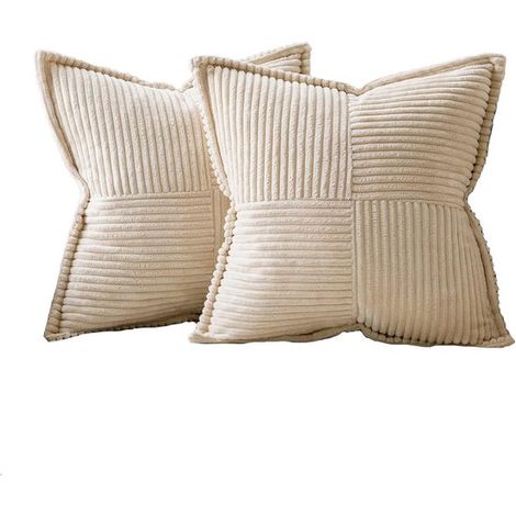 pièces - Kussensloop - Housse de coussin - Taies d'oreiller - Katoen - Beige - 45 x 45 cm - avec fermeture éclair - doux - pour décoration de la maison salon canapé chambre - pour coussin de canapé et (1/5)