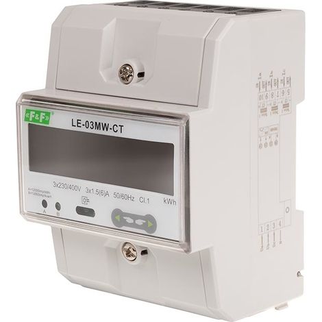 Contador de electricidad de doble tarifa, trifásico, bidireccional con Modbus RTU, para medición semiindirecta LE-03MW-CT