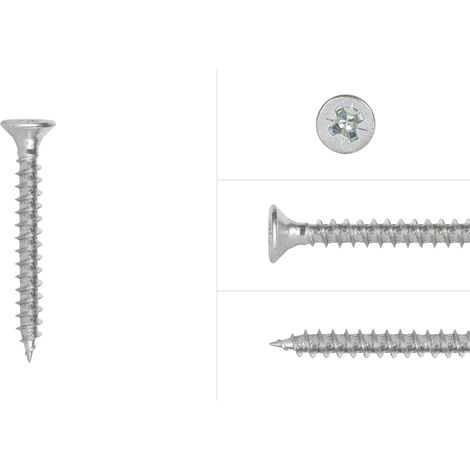 Spanplattenschrauben Verzinkt 4 x 40 mm Pozidrive Vollgewinde -