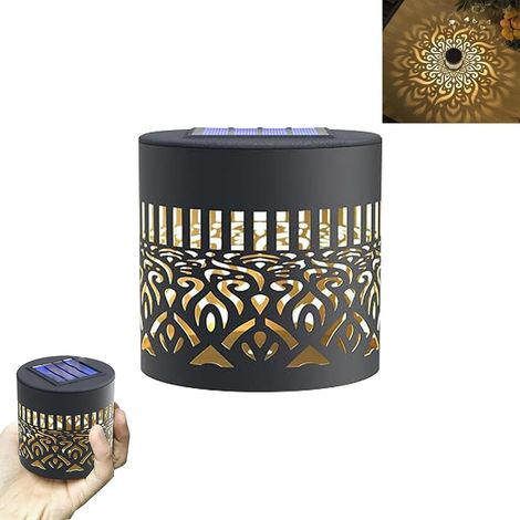 Lampes solaires décoratives mandala, lampe de clôture étanche sur le thème du mandala, appliques murales extérieures en métal à énergie solaire, pour poteau de jardin, patio (1pc)