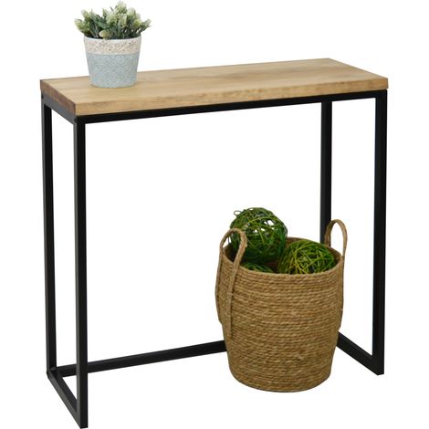 Recibidor iCub Big Wood 80x30x80cm Negro en madera maciza de pino acabado vintage estilo industrial Box Furniture (1/5)