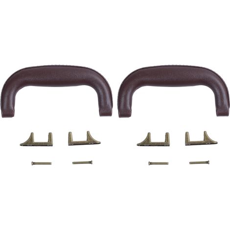 2 custodie per chitarra in pelle marrone, strumenti musicali, valigie, cassetta degli attrezzi, maniglia per trolley