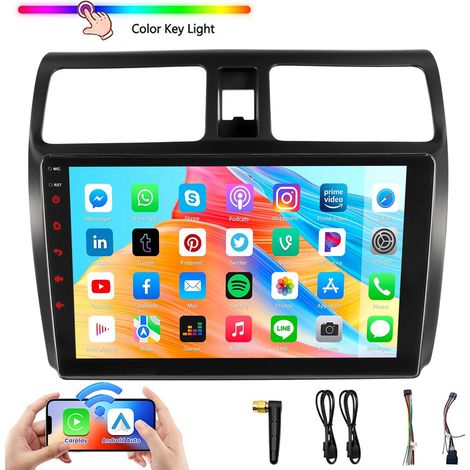 Autoradio 10" Pouce Carplay Android Auto Sans Fil pour SUZUKI SWIFT III 2005-2010, Bluetooth, USB, Commandes au Volant, Réception Radio RDS (1/5)
