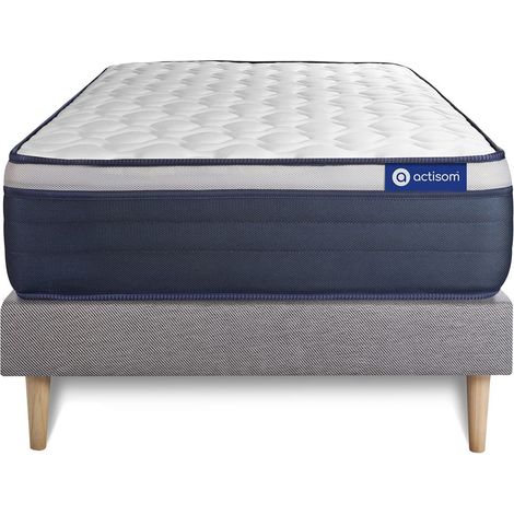 Actiflex max matratze 80x190cm + Bettgestell mit lattenrost - Dicke : 26cm - Taschenfederkern und Memory-Schaum - H4